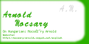 arnold mocsary business card